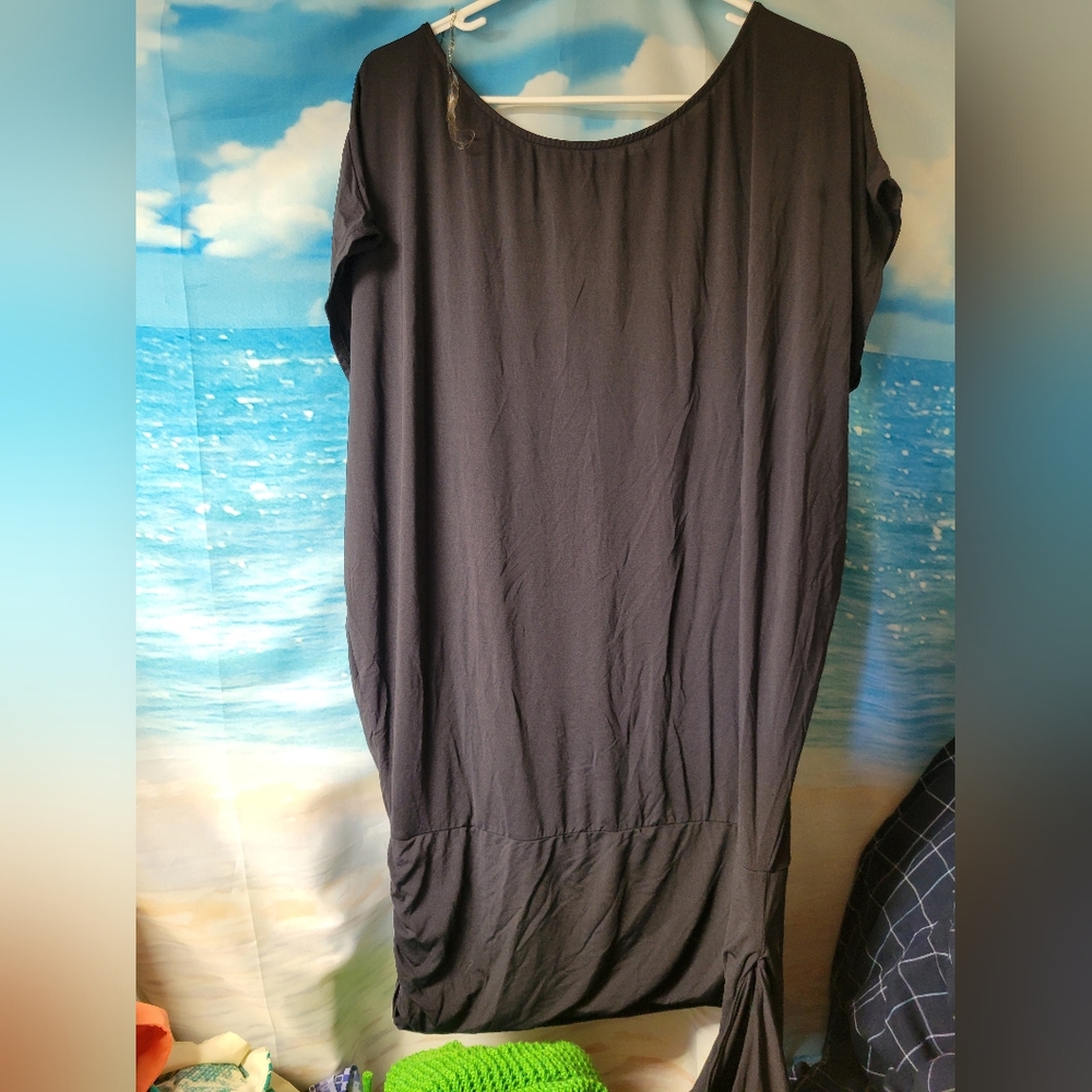 DKNY SWIM WOMENS SWIM COVERUP SIZE LARGE BLACK